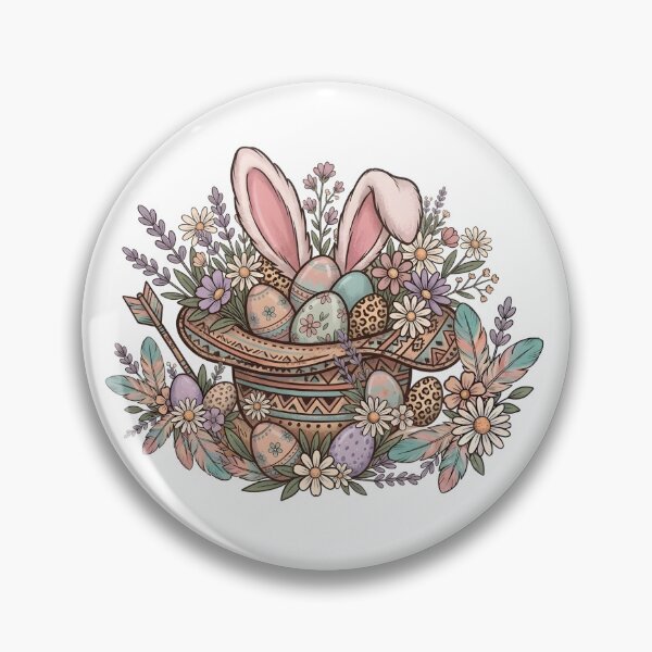 Item preview, Easter Magic Hat Western Style - Boho Floral Bunny Ears designed and sold by DownloSpace.