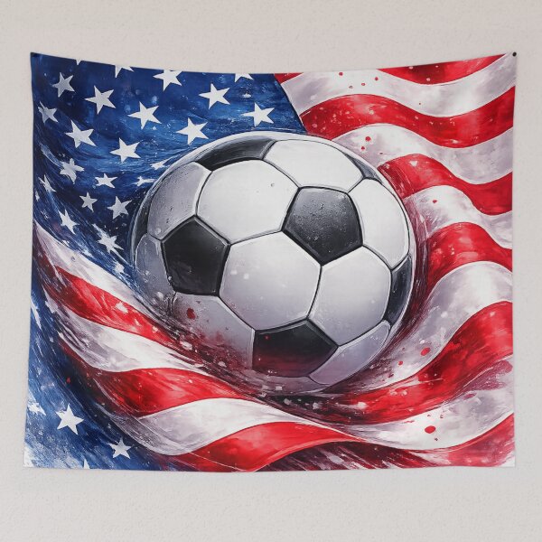 Item preview, American Soccer Ball with USA Flag – Patriotic Sports Theme Graphic –  Red White Blue Design designed and sold by RolMerch.