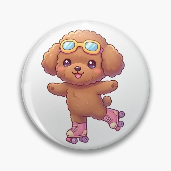 Item preview, Kawaii Cute Roller Skating Dog designed and sold by VictorySticker.