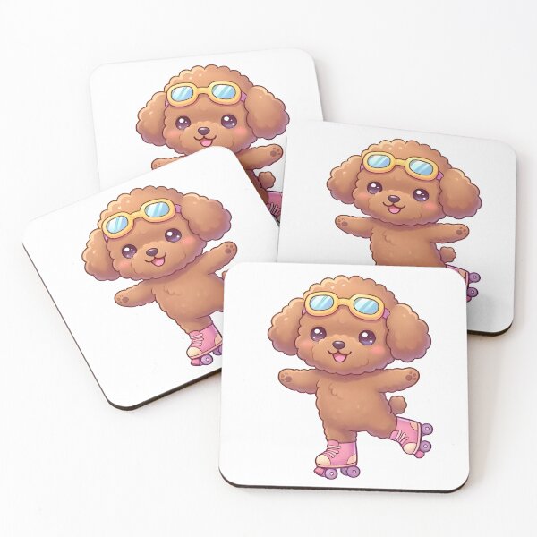 Item preview, Kawaii Cute Roller Skating Dog designed and sold by VictorySticker.