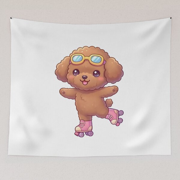 Item preview, Kawaii Cute Roller Skating Dog designed and sold by VictorySticker.