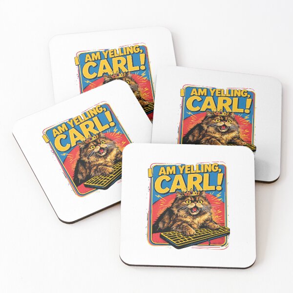 Item preview, I Am Yelling Carl Funny Angry Cat Meme Retro Design designed and sold by kiralynstration.