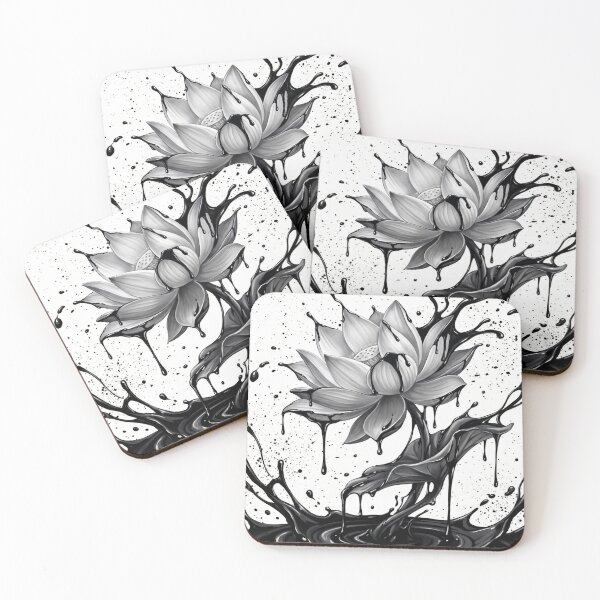 Item preview, Black Ink Lotus Flower designed and sold by feckoeansn.