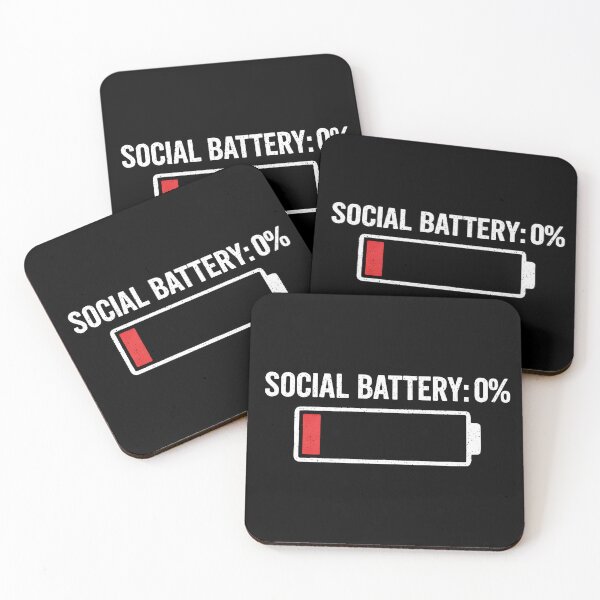 Item preview, Social Battery: 0% Funny Introvert Meme Design designed and sold by Tropivaro.