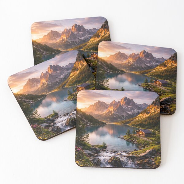 Item preview, Alpine Lake at Golden Hour designed and sold by Yomere.