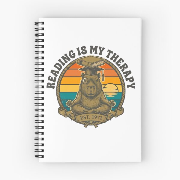 Item preview, Reading Is My Therapy Retro Capybara designed and sold by ARTReMi.