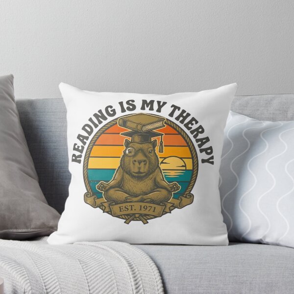 Item preview, Reading Is My Therapy Retro Capybara designed and sold by ARTReMi.