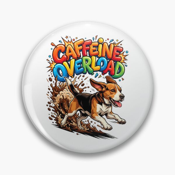 Item preview, Hyperactive Beagle Exploding With Coffee Energy Warped Text Illustration designed and sold by Tong4130.