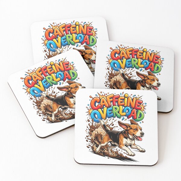 Item preview, Hyperactive Beagle Exploding With Coffee Energy Warped Text Illustration designed and sold by Tong4130.