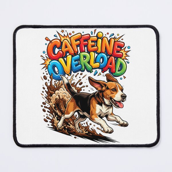 Item preview, Hyperactive Beagle Exploding With Coffee Energy Warped Text Illustration designed and sold by Tong4130.