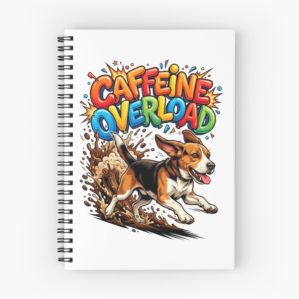 Item preview, Hyperactive Beagle Exploding With Coffee Energy Warped Text Illustration designed and sold by Tong4130.
