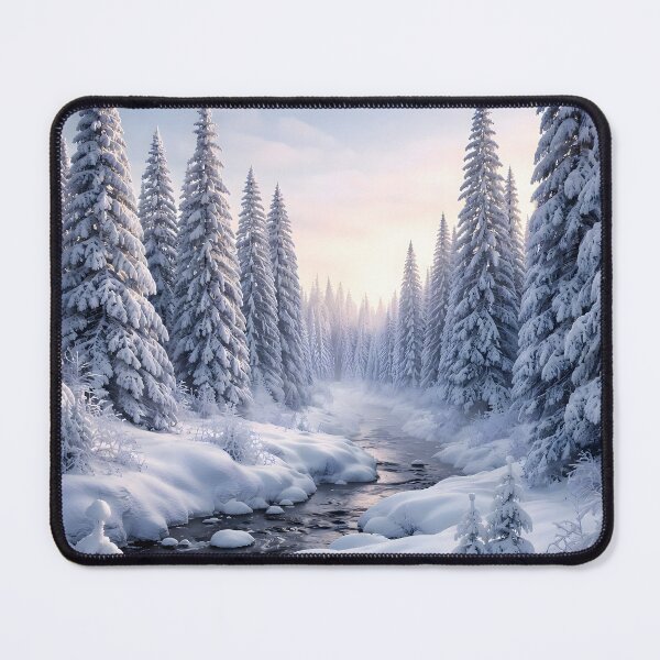 Item preview, Winter River Through Snowy Pines designed and sold by Yomere.