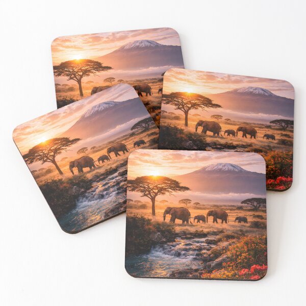 Item preview, Savannah Sunrise with Elephants designed and sold by Yomere.