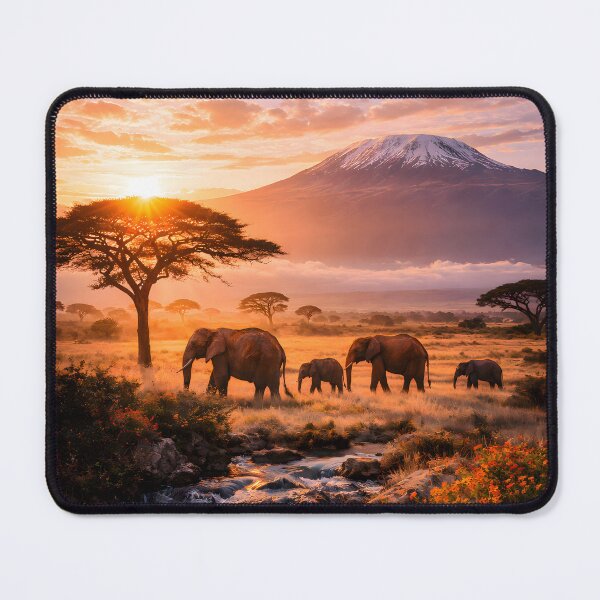Item preview, Savannah Sunrise with Elephants designed and sold by Yomere.