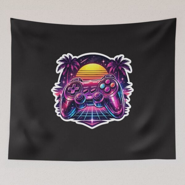 Item preview, Retro Futuristic Gaming Controller Vaporwave Sticker | Synthwave Arcade Gamer Aesthetic designed and sold by irfanshikh.