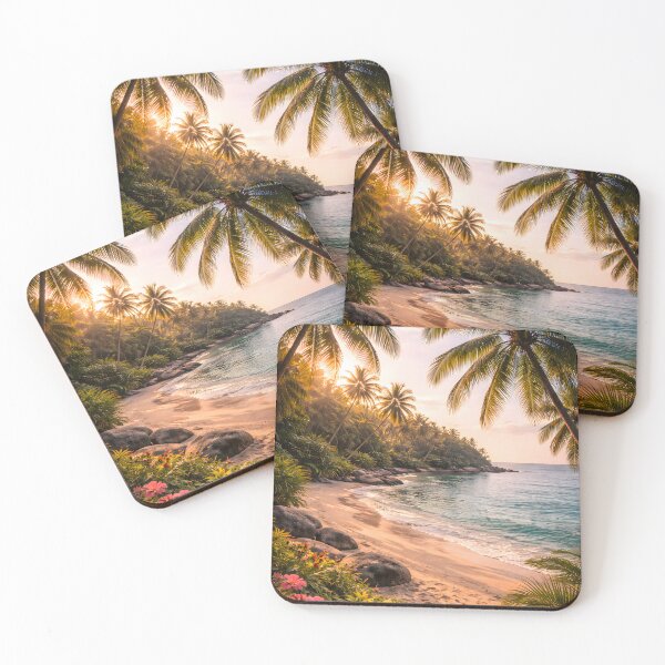 Item preview, Tropical Shore at Golden Hour designed and sold by Yomere.