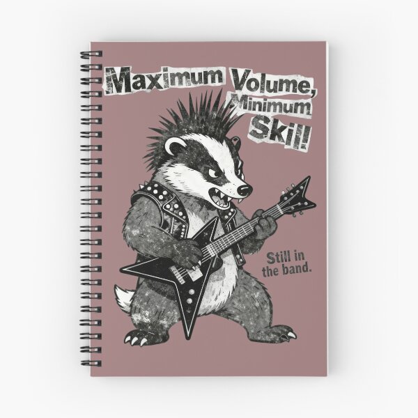 Item preview, Punk Badger Guitarist – Maximum Volume Minimum Skill Still in the Band Funny Rock Music Shirt designed and sold by Maximilianos.