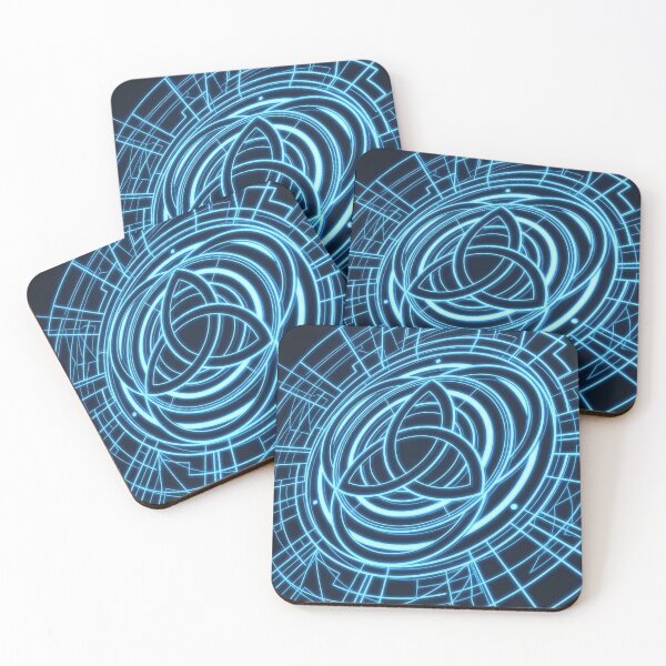 Item preview, Blue Neon Triquetra Energy Circle designed and sold by feckoeansn.