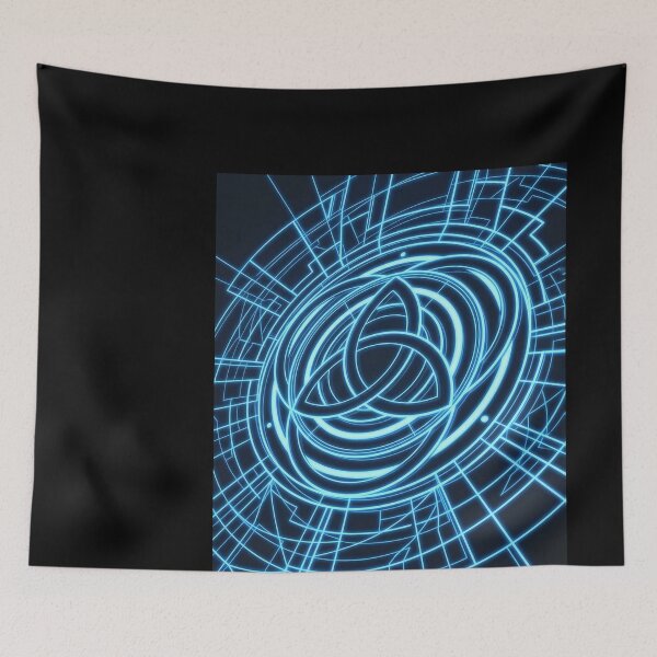 Item preview, Blue Neon Triquetra Energy Circle designed and sold by feckoeansn.