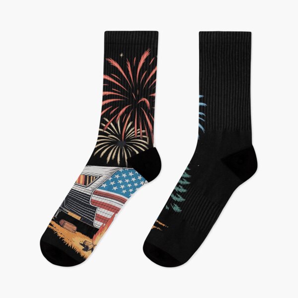 Item preview, 4th of July Camping Van Patriotic Camper USA American Flag designed and sold by kaliyugeha.