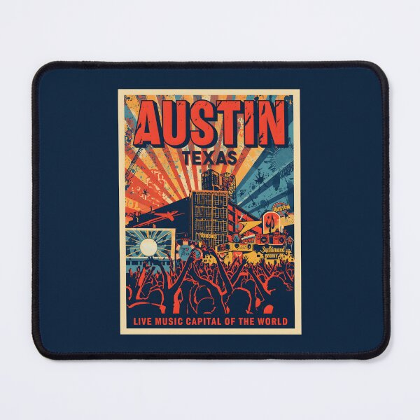 Item preview, A Pop Art Travel Print of Austin - Texas designed and sold by StudioRedKoala.