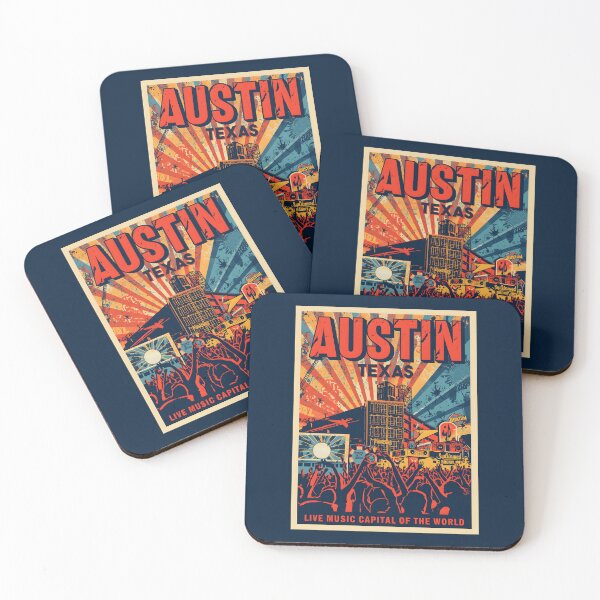Item preview, A Pop Art Travel Print of Austin - Texas  designed and sold by StudioRedKoala.