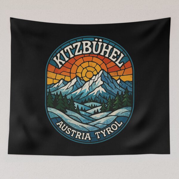 Item preview, Kitzbuhel Austria Stained Glass Art Travel designed and sold by TomFrontierArt.