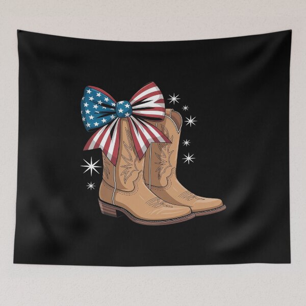Item preview, 4th Of July Cowgirl Boots Coquette Bow American Flag Western designed and sold by kaliyugeha.