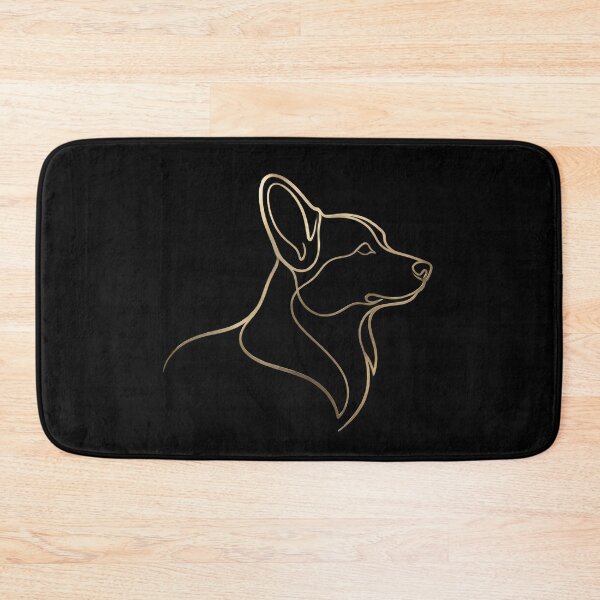 Item preview, The Tinkles Edition - Minimalist Corgi Line Art in Brushed Brass designed and sold by Pet Club Sanctuary | The Signature Collection.