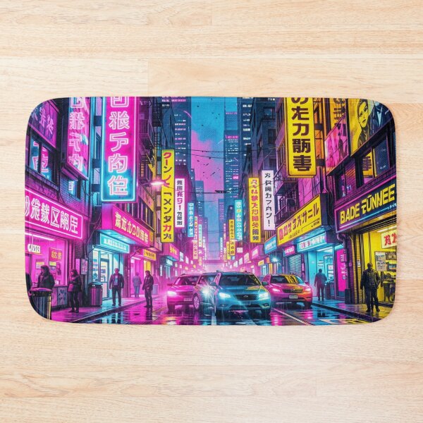 Item preview, Neon-drenched Metropolis: The future in cyberpunk style designed and sold by FotoworldEdel.