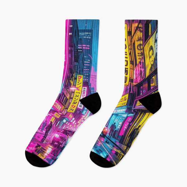 Item preview, Neon-drenched Metropolis: The future in cyberpunk style designed and sold by FotoworldEdel.