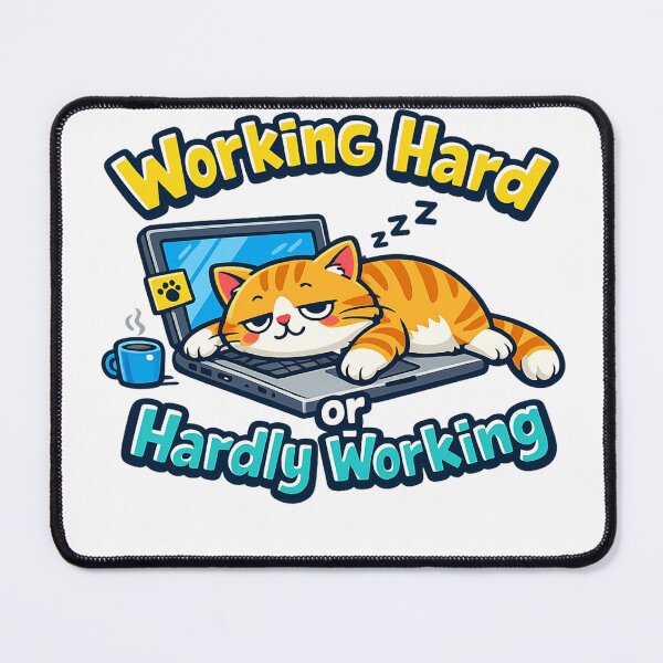 Item preview, “Working Hard or Hardly Working” Funny Cartoon T-Shirt Design designed and sold by craftedd.