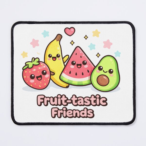 Item preview, Cute Kawaii Fruit Friends – Strawberry Banana Watermelon Avocado Cartoon designed and sold by DreamPixelPrint.