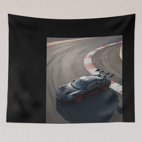 Item preview, Black Porsche GT3 RS on racetrack designed and sold by feckoeansn.