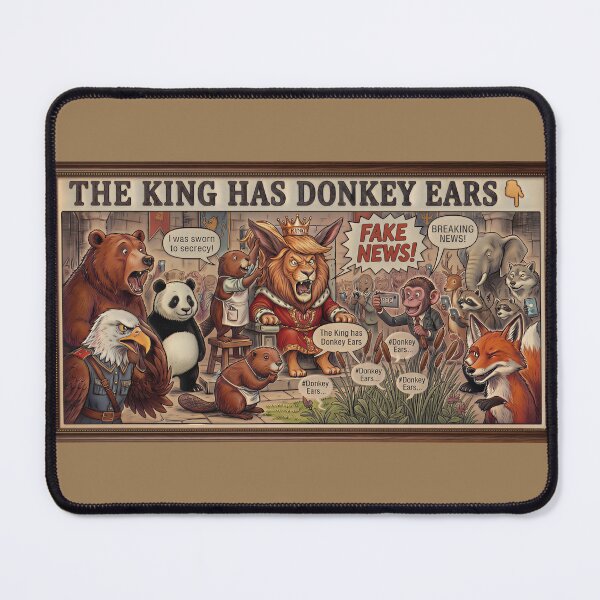 Item preview, The King Has Donkey Ears — Animal Fable Satire designed and sold by SammyMorry.