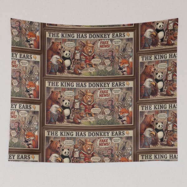 Item preview, The King Has Donkey Ears — Animal Fable Satire designed and sold by SammyMorry.
