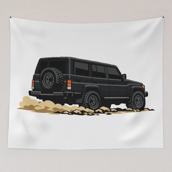 Item preview, Classic Overland 4x4 – Vintage Black Boxy Off-Road SUV Crawl Illustration designed and sold by VenZolic.