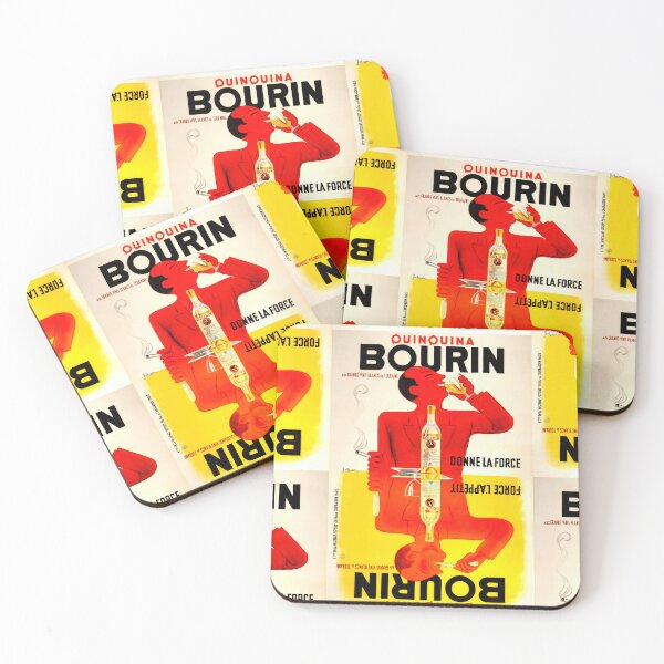Item preview, Vintage Art Deco Poster | Quinquina Bourin Wine | 1925 Advertising Art Print | Rene Bellenger | Bold Colors & Geometric Design designed and sold by artofuniverse.