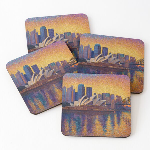 Item preview, Sydney Opera House Pointillism Cityscape designed and sold by Moisky Art.