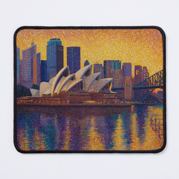 Item preview, Sydney Opera House Pointillism Cityscape designed and sold by Moisky Art.