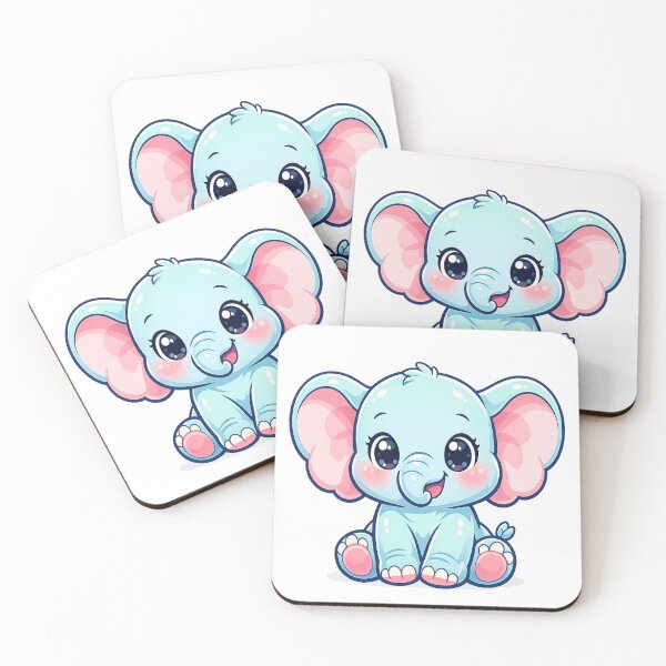Item preview, Cute Baby Elephant Cartoon Kawaii Animal – Adorable Elephant Sticker & Kids T-Shirt Design designed and sold by ArtWaveStudio8.