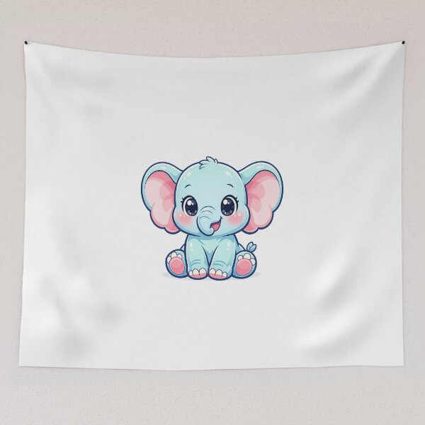 Item preview, Cute Baby Elephant Cartoon Kawaii Animal – Adorable Elephant Sticker & Kids T-Shirt Design designed and sold by ArtWaveStudio8.