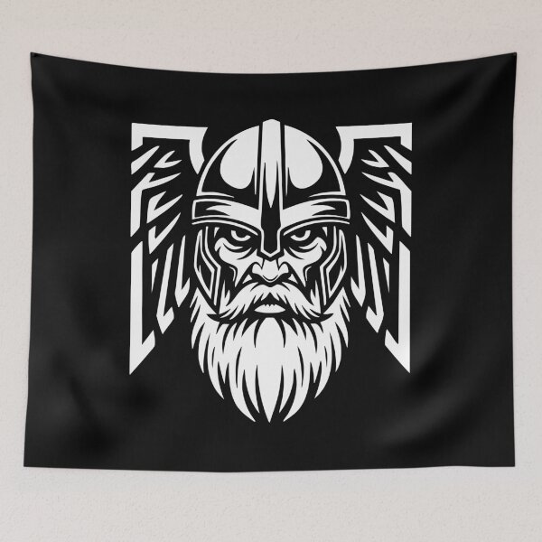 Item preview, Viking Warrior Odin Winged Helmet Norse Mascot designed and sold by PixelStudioBe.