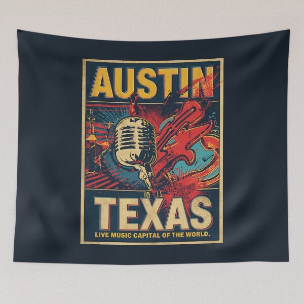 Item preview, A Pop Art Travel Print of Austin - Texas  designed and sold by StudioRedKoala.