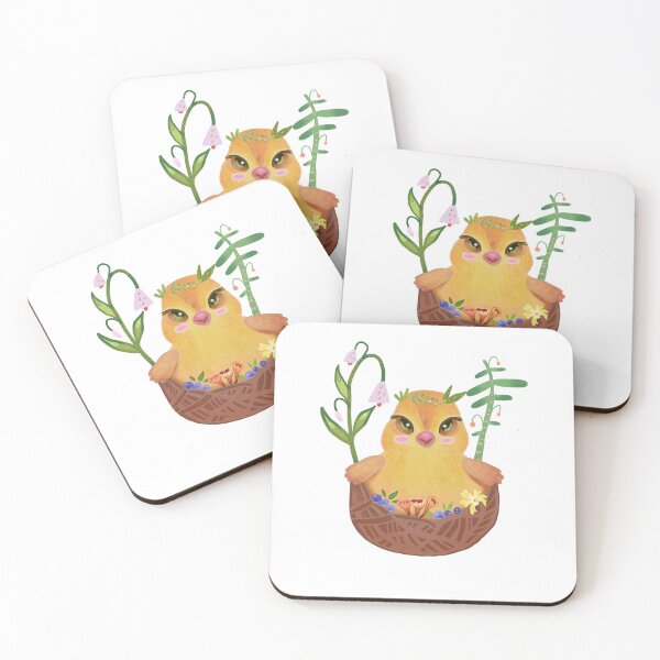 Item preview, Easter Chick in Nest with Spring Flowers and Berries Folk Art designed and sold by FaliushART.
