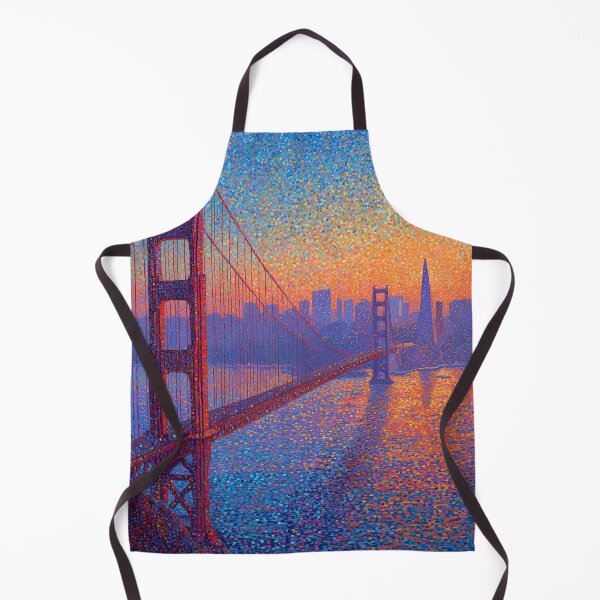 Item preview, Golden Gate Bridge Pointillism Cityscape designed and sold by Moisky Art.