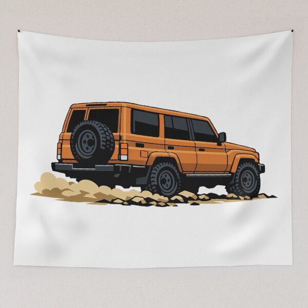 Item preview, Classic Overland 4x4 – Vintage Orange Boxy Off-Road SUV Crawl Illustration designed and sold by VenZolic.
