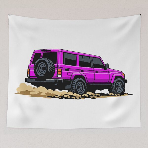 Item preview, Classic Overland 4x4 – Vintage Pink Boxy Off-Road SUV Crawl Illustration designed and sold by VenZolic.
