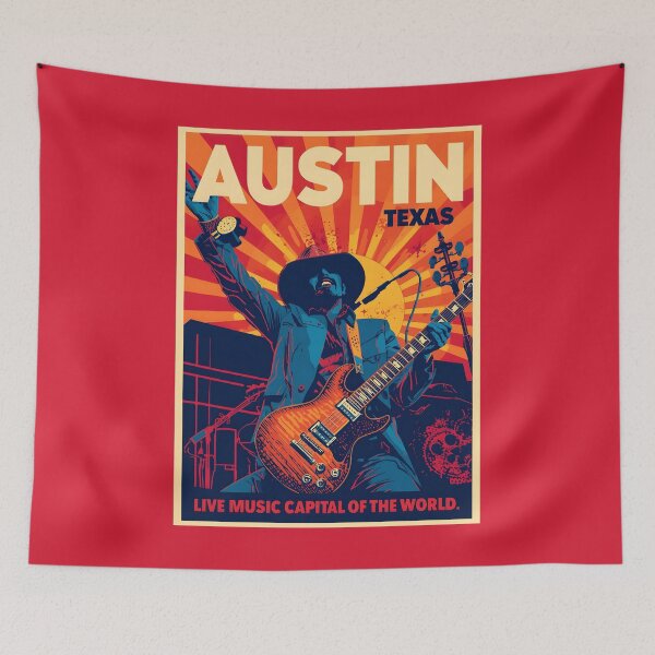 Item preview, A Pop Art Travel Print of Austin - Texas  designed and sold by StudioRedKoala.