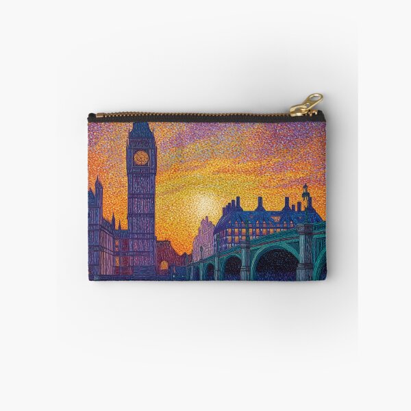 Item preview, London Big Ben Pointillism Thames Sunset Cityscape designed and sold by Moisky Art.